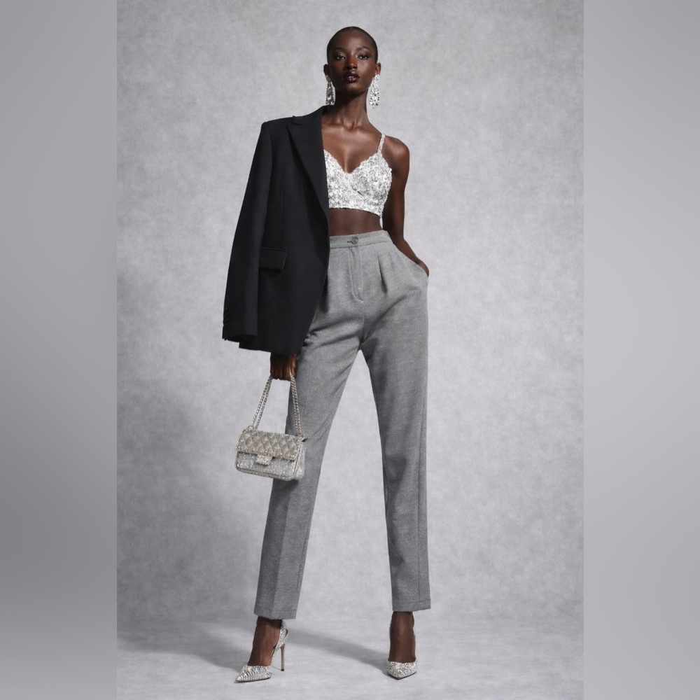 Moschino Boutique Grey Cotton Trousers – NWT